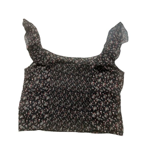 Free People cropped blouse ruffle straps sz XL - Picture 4 of 5